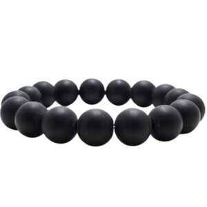 Matte Black Onyx Beaded Bracelet 6mm NWT (MJW015)